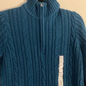 Beautiful Brand New With Tags Croft & Barrow Cable Knit Sweater in Lyons Blue